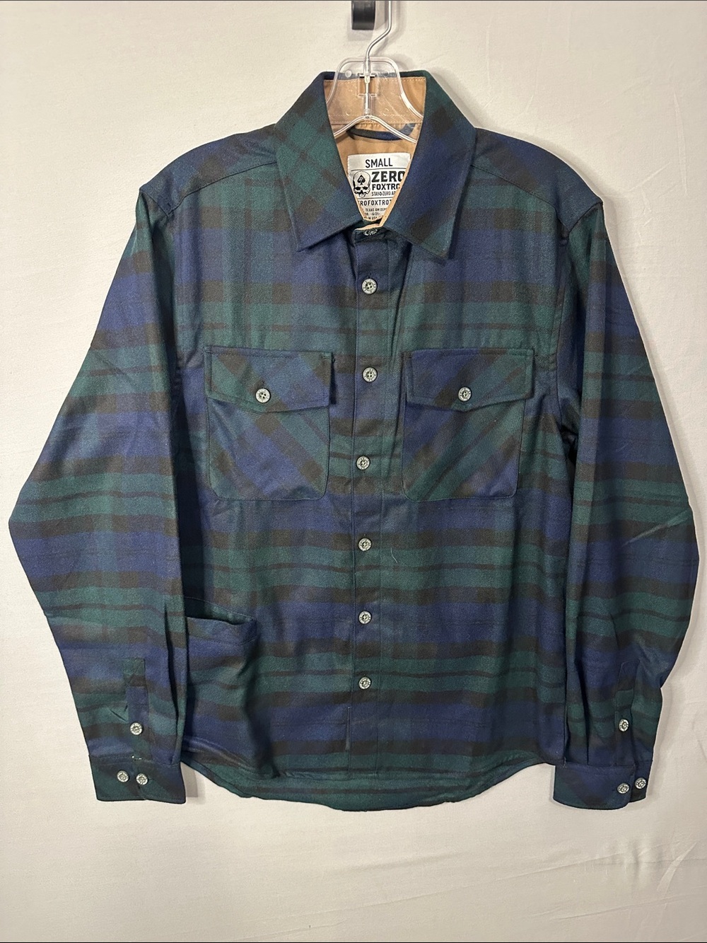 Zero Foxtrot Men’s Small Plaid Flannel Casual Button Front Shirt